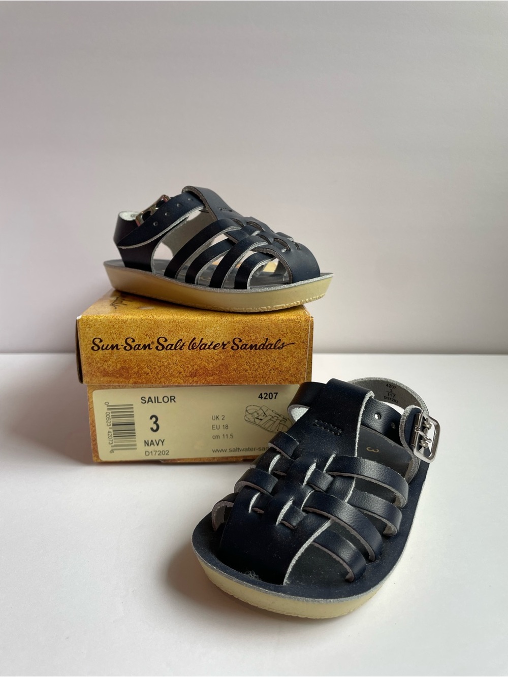 NIB Salt Water Kids' Sailor Sandals - Navy size 3